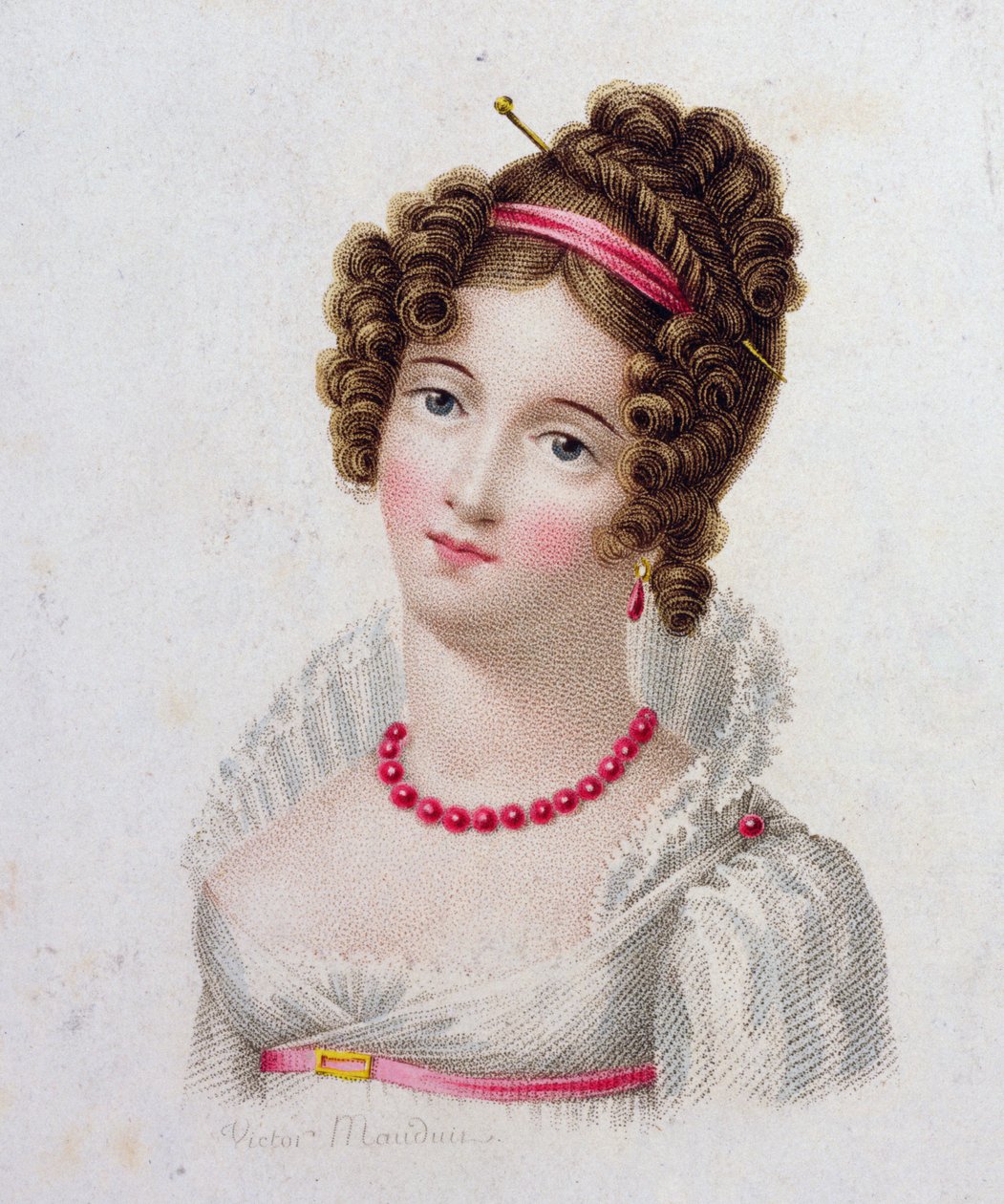 Likgiltighet färgad gravyr av Charles Louis Victor Mauduit
