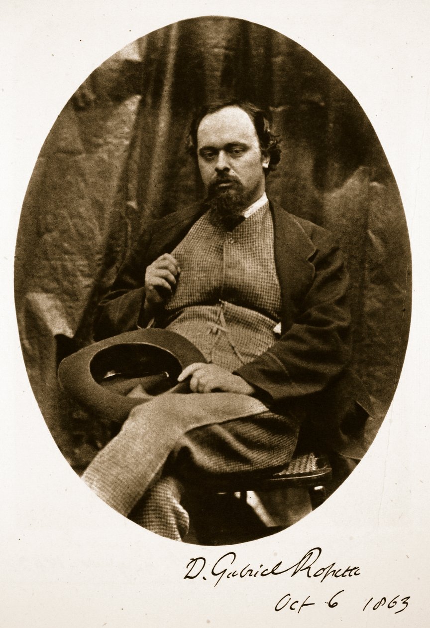 Dante Gabriel Rossetti, 6 oktober 1863 (sepiafoto) av Charles Lutwidge Dodgson
