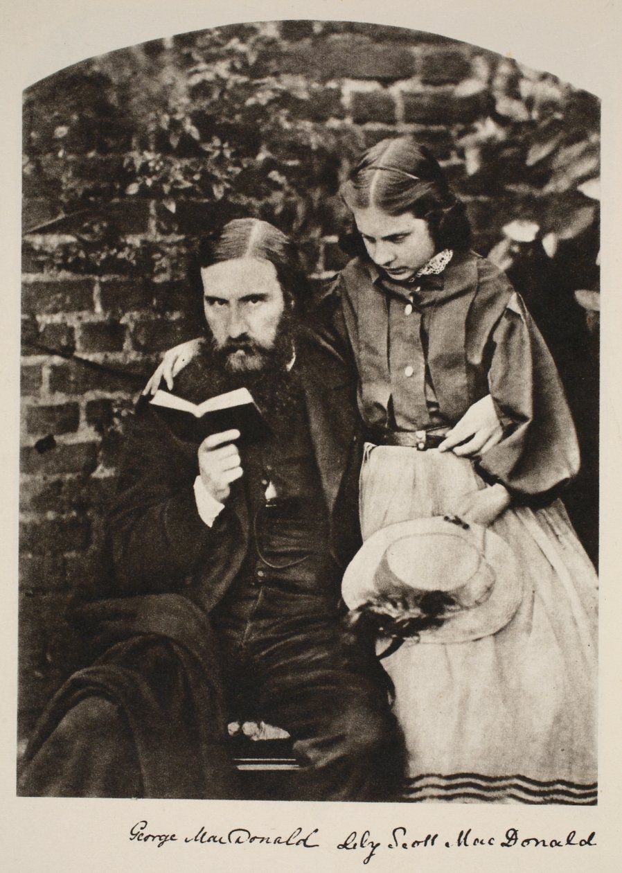 George MacDonald och hans dotter Lily, 14 oktober 1863 (sepiafoto) av Charles Lutwidge Dodgson