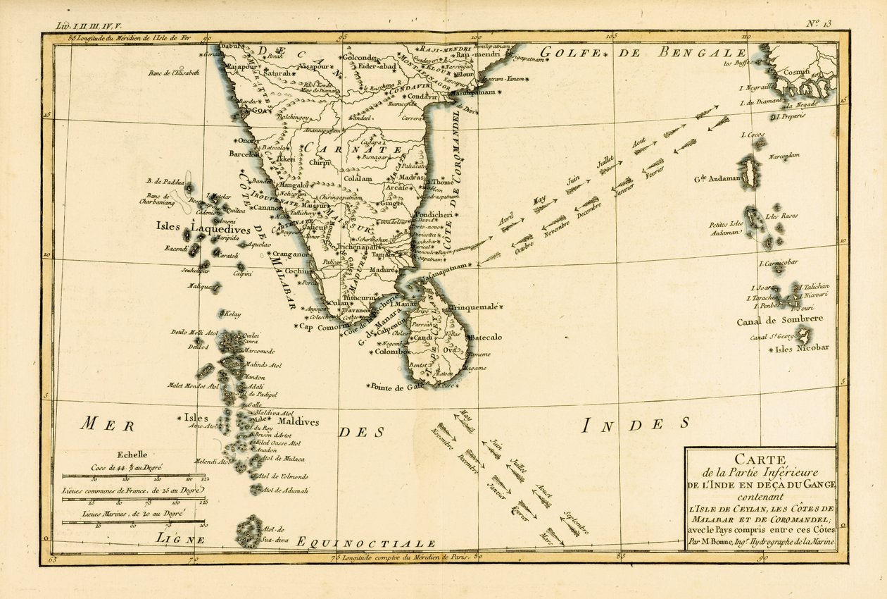Södra Indien och Ceylon, från 