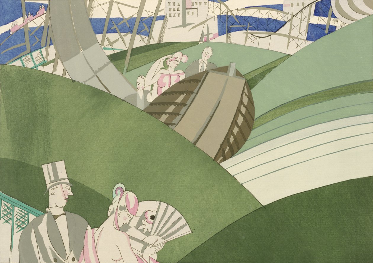 The Watershute at the Fair, c.1920 (stencil på papper) av Charles Martin