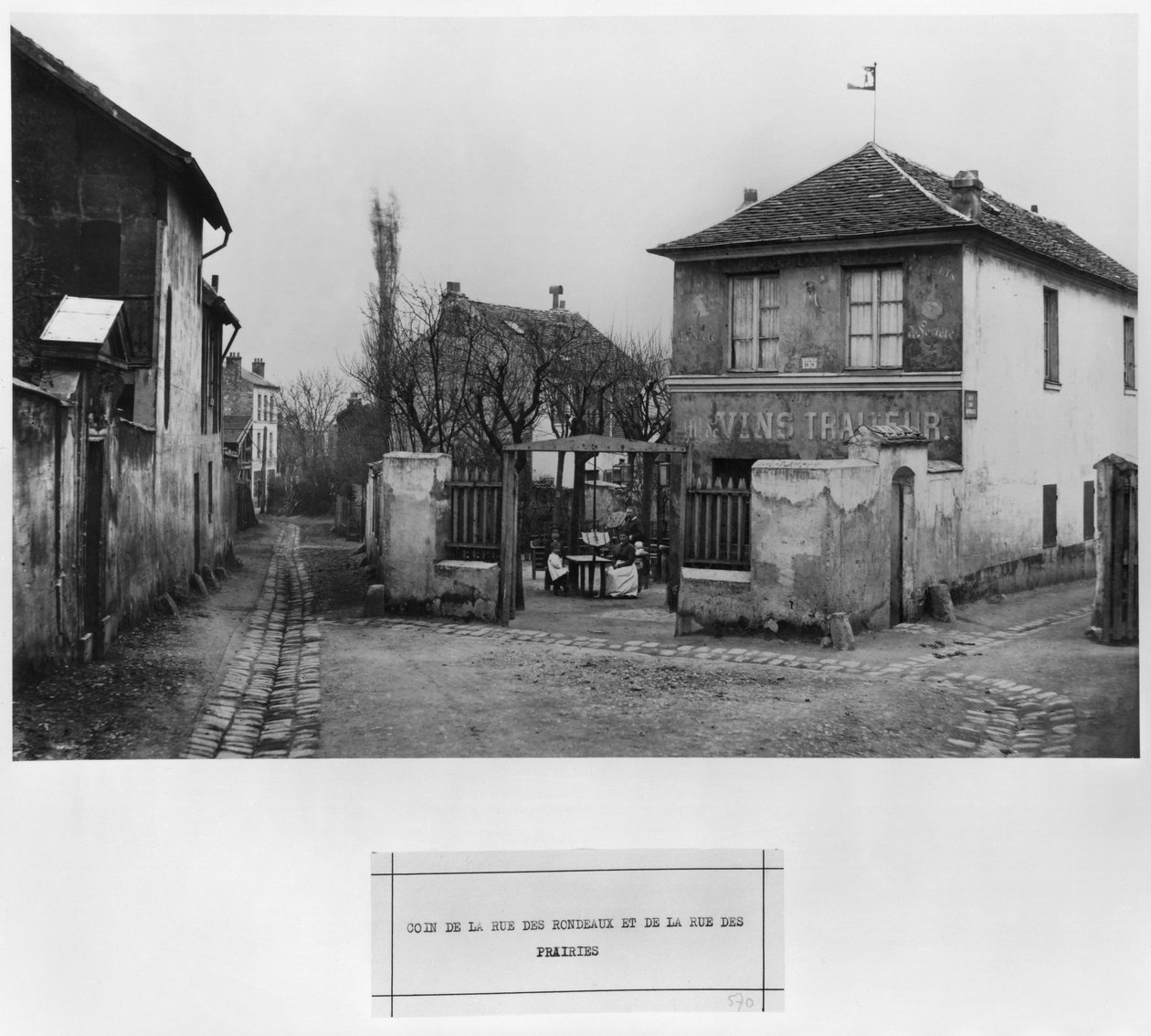 Hörn av rue des Rondeaux och rue des Prairies, Paris, 1858-78 av Charles Marville