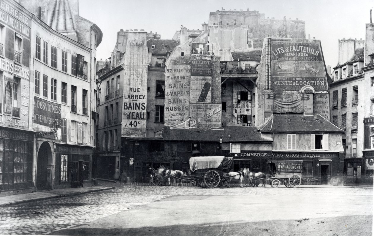 Place Saint-Andre-des-Arts, Paris, 1858-78 av Charles Marville