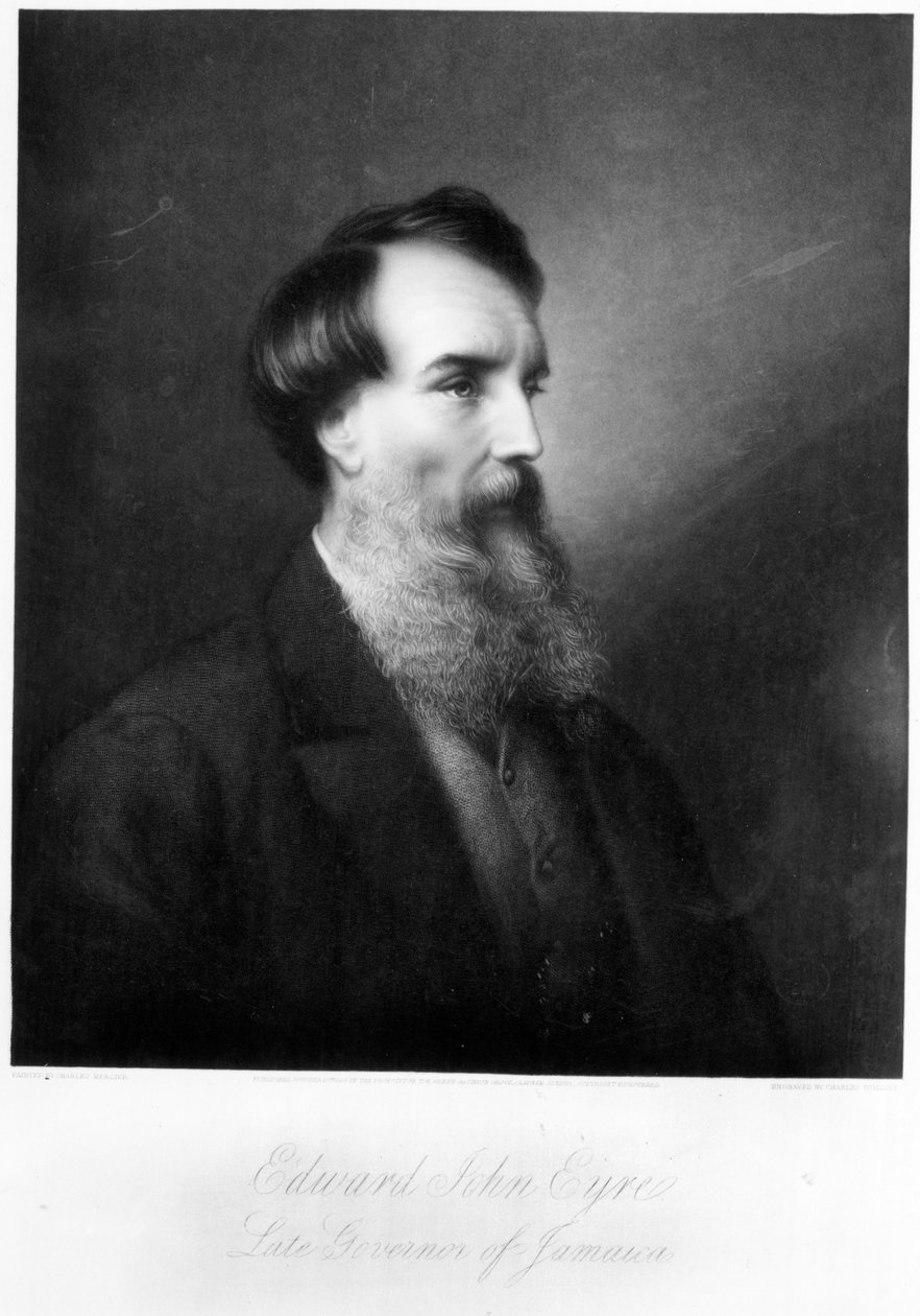 Edward John Eyre, graveret af Charles Algernon Tomkins, ca. 1901 swed av Charles Mercier