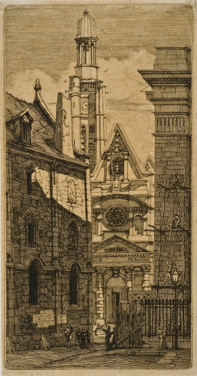 St. Etienne-du-Mont, Paris, från Eaux-forts sur Paris av Charles Meryon