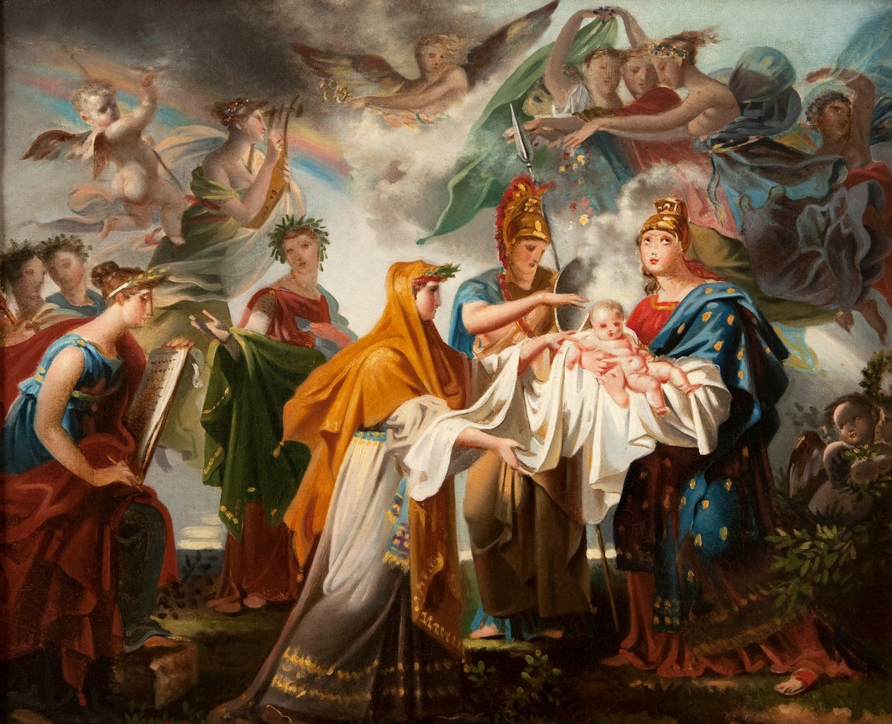 Allegori om kungens födelse av Rom, omdöpt efter 1814 Allegori om Ludvig XIV:s födelse av Charles Meynier