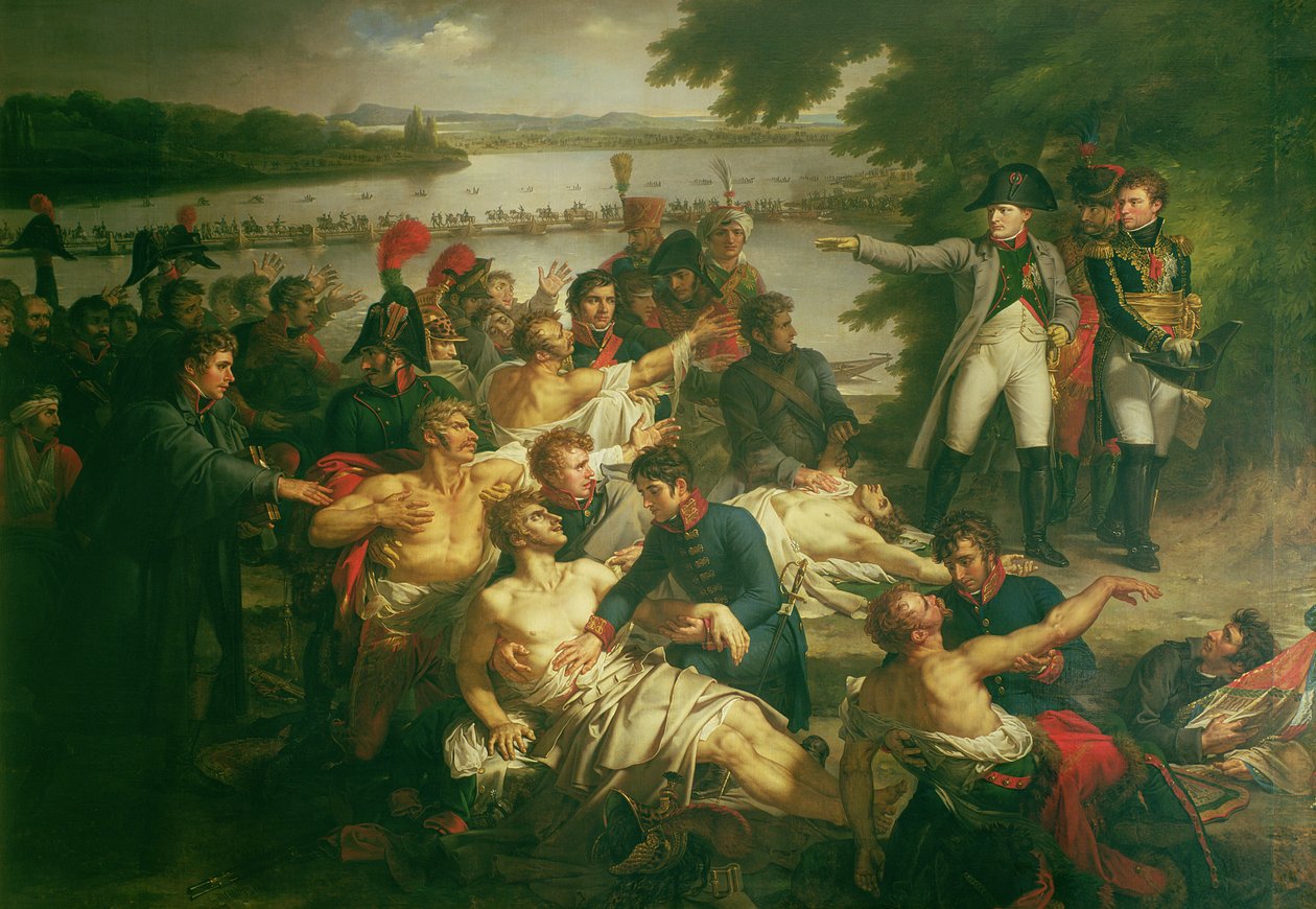 Napoleons (1769-1821) återkomst till ön Lobau efter slaget vid Essling, 23 maj 1809, 1812 av Charles Meynier