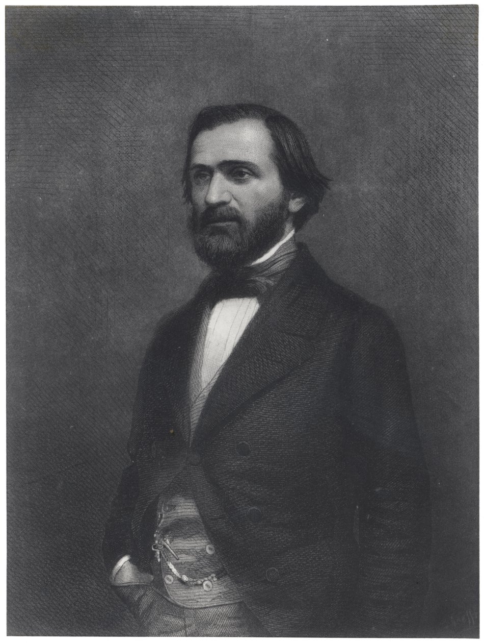 Porträtt av Giuseppe Verdi (1813-1901) av Charles Michel Geoffroy