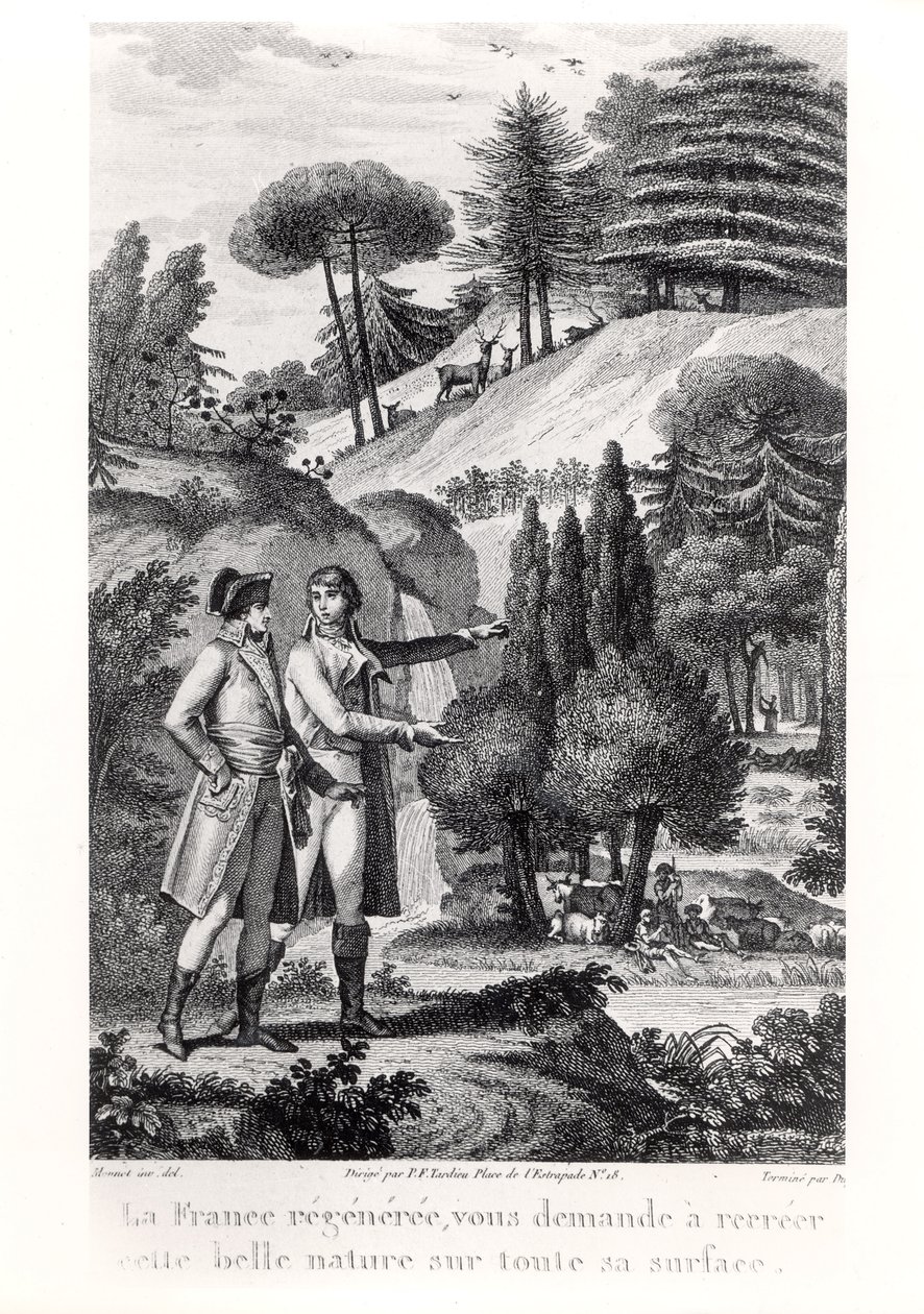 Napoleon Bonaparte (1769-1821) och skogen i Frankrike, 1801 av Charles Monnet
