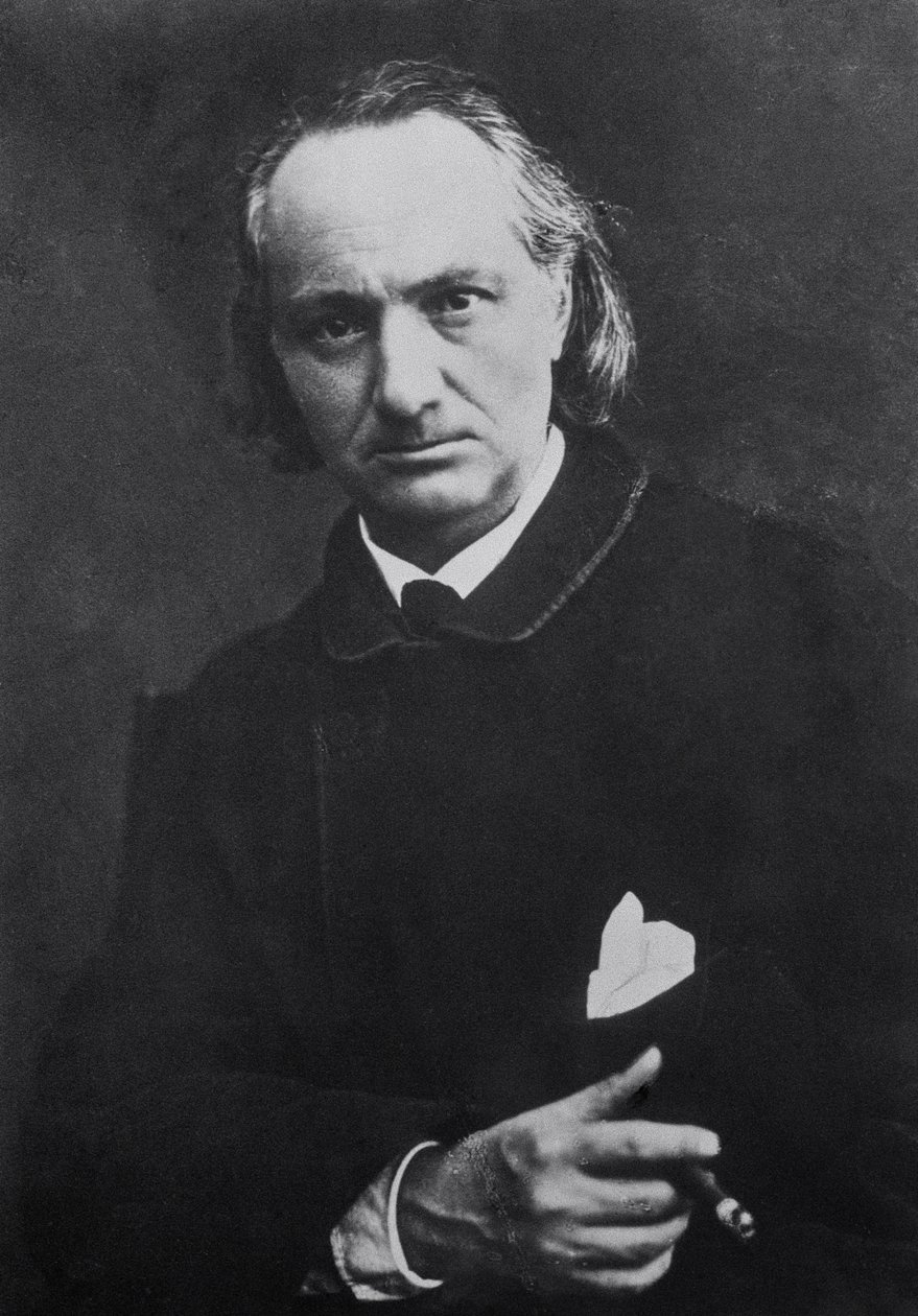 Charles Baudelaire (1821-67) med en cigarr, 1864 (bw-foto) av Charles Neyt