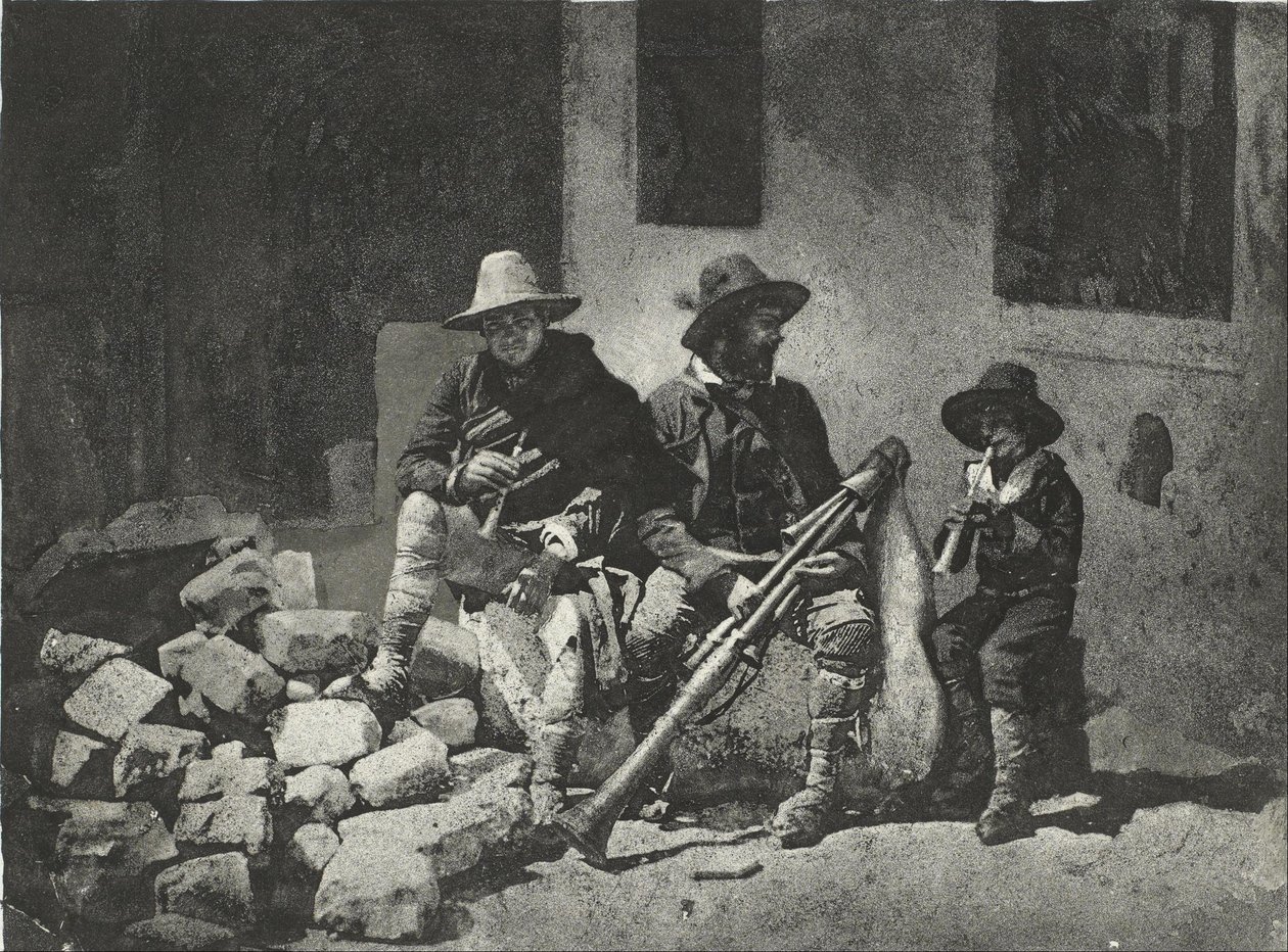 Pifférari Assis, italienska gatumusiker (på gården, 21 Quai de Bourbon) av Charles Nègre