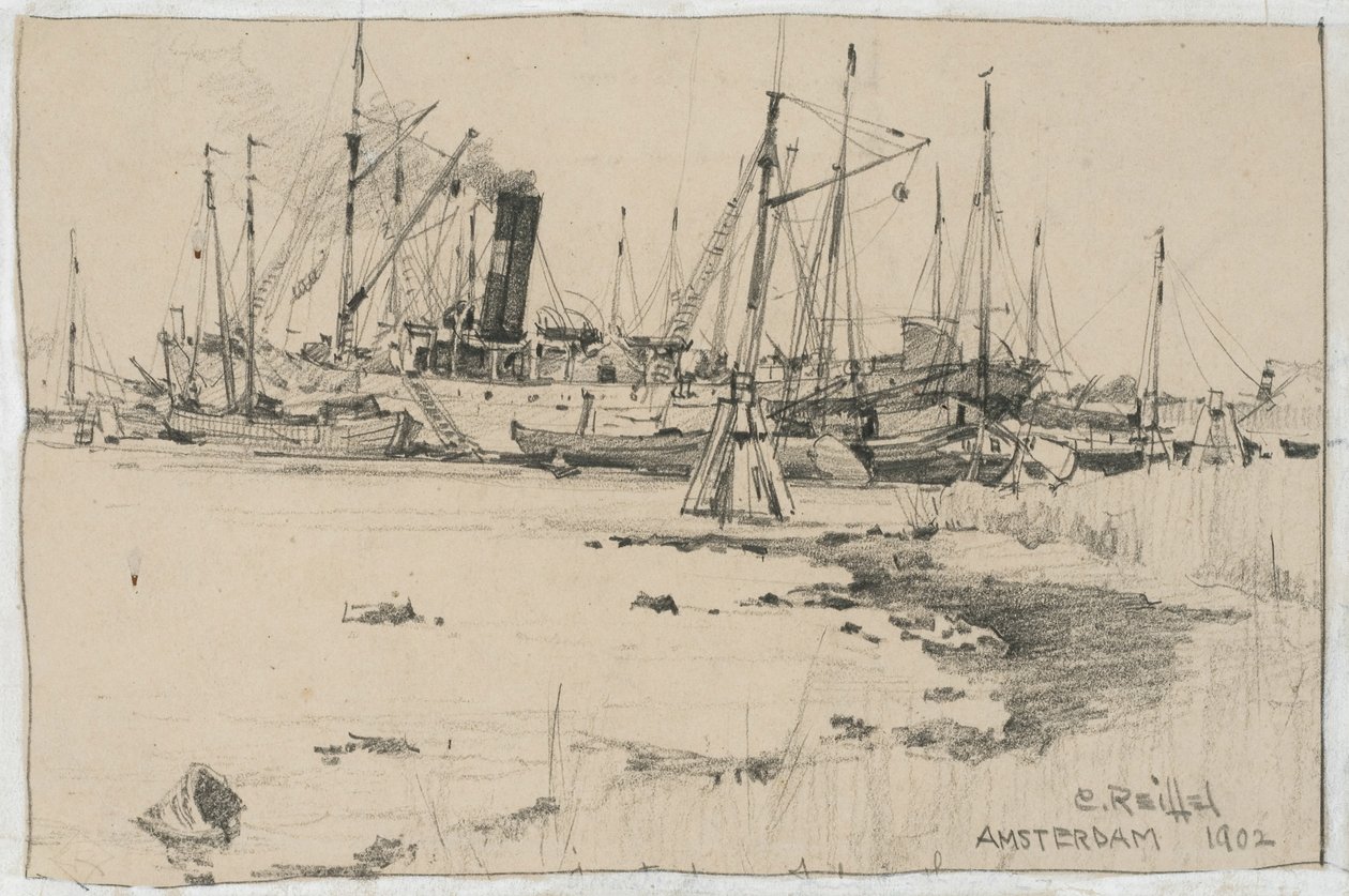 Amsterdam, 1902 (grafit på papper) av Charles P. Reiffel