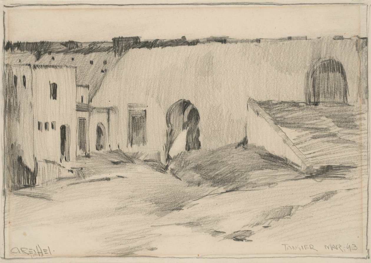 Tanger, mars 1893 (grafit på papper) av Charles P. Reiffel