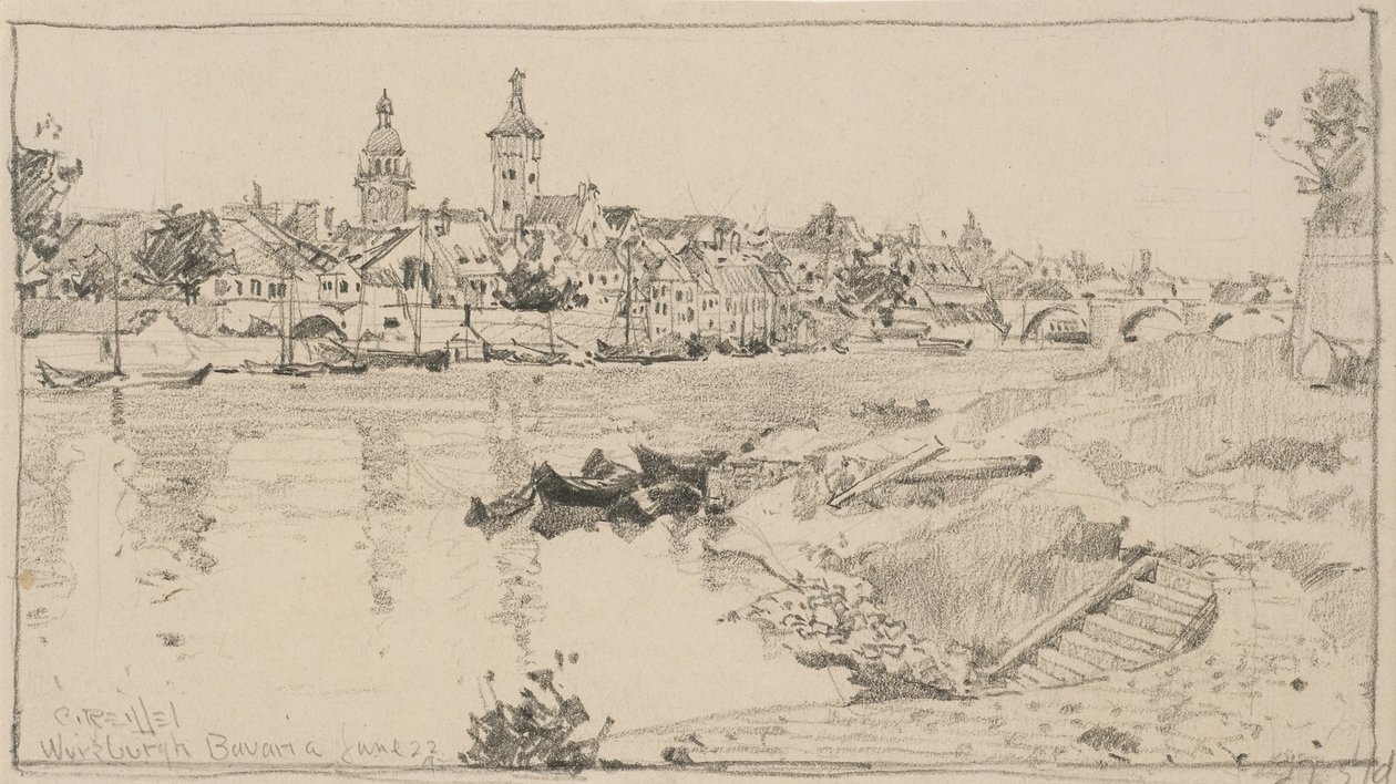 Würzburgh, Bayern, 22 juni 1892 (grafit på papper) av Charles P. Reiffel