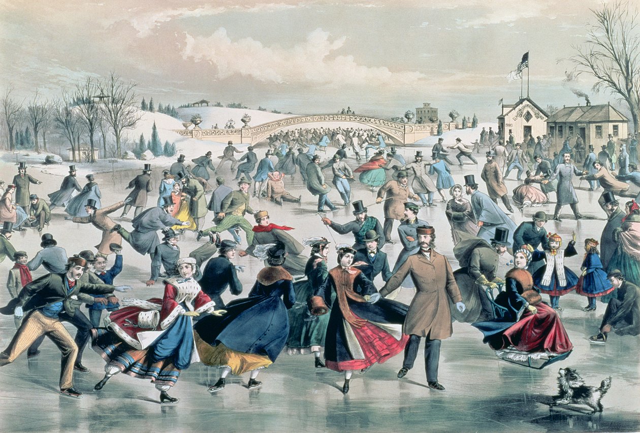 The Skating Pond, utgiven av Currier and Ives, New York, 1862. av Charles Parsons