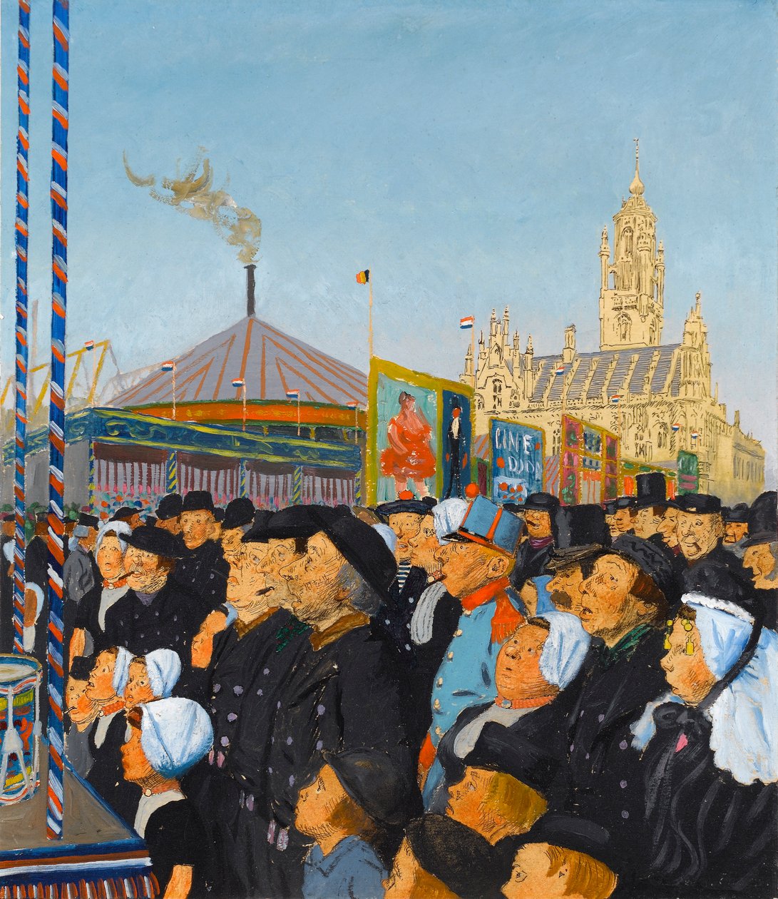 I Middleburg: The Kermis, augusti 1913 (olja på kartong) av Charles Pearse