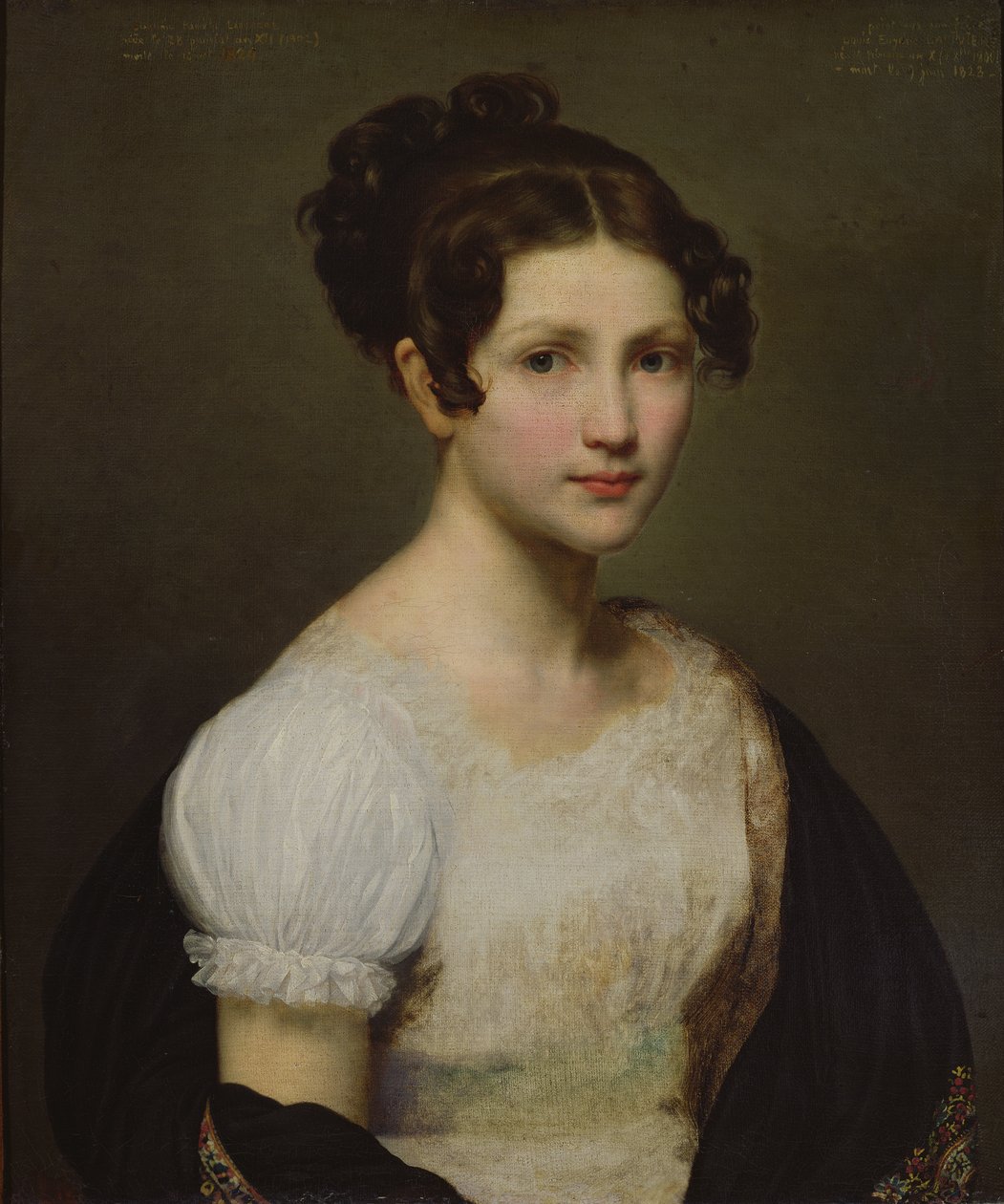 Porträtt av Eugénie-Pamela Larivière, syster till konstnären av Charles Philippe Lariviere