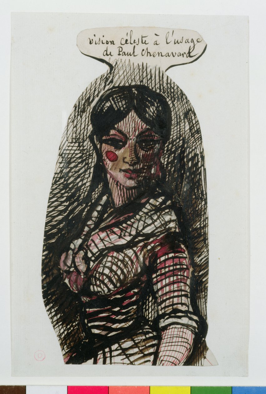 Teckning av Jeanne Duval med en inskription till Paul Chenavard (1807-95) av Charles Pierre Baudelaire