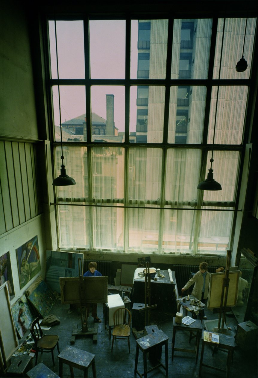 Vy över en ateljé, byggd 1897-99 av Charles Rennie Mackintosh