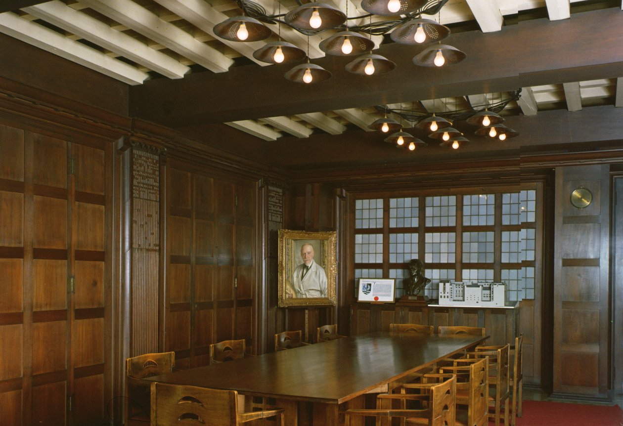 Utsikt över styrelserummet, byggt 1897-99 av Charles Rennie Mackintosh