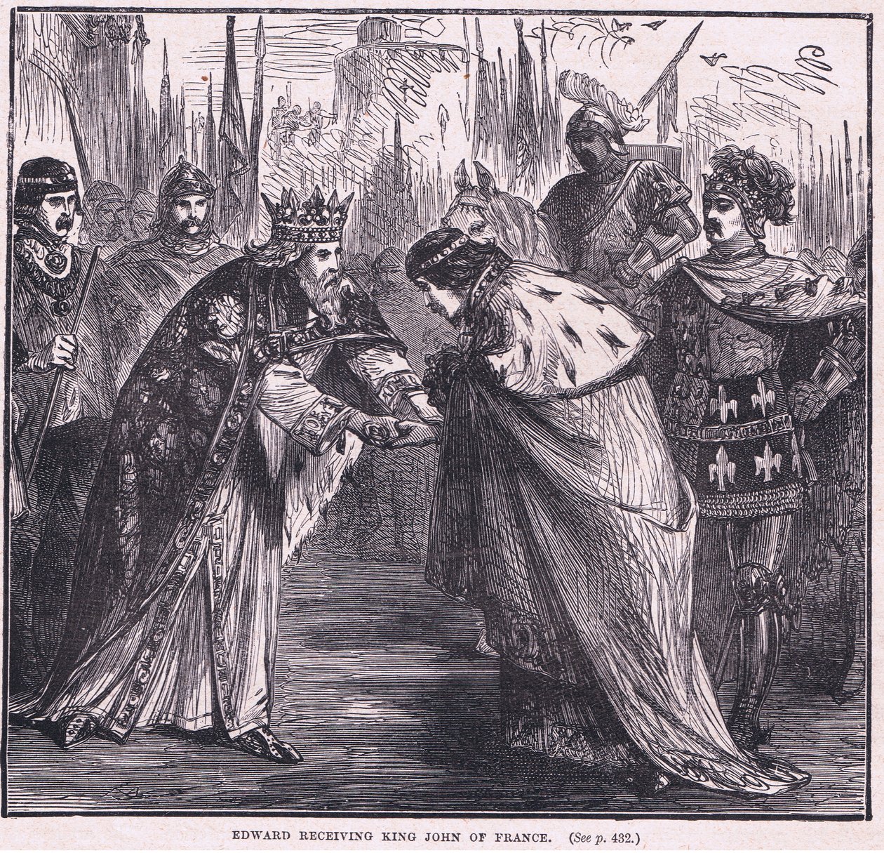 Edward tar emot kung John av Frankrike 1357 e.Kr av Charles Ricketts