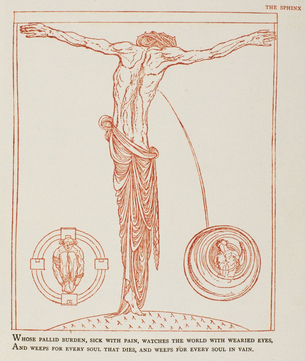 Illustration till "The Sphinx without a Secret" av Oscar Wilde, utgiven av Elkin Mathews och John Lane, 1894. av Charles Ricketts