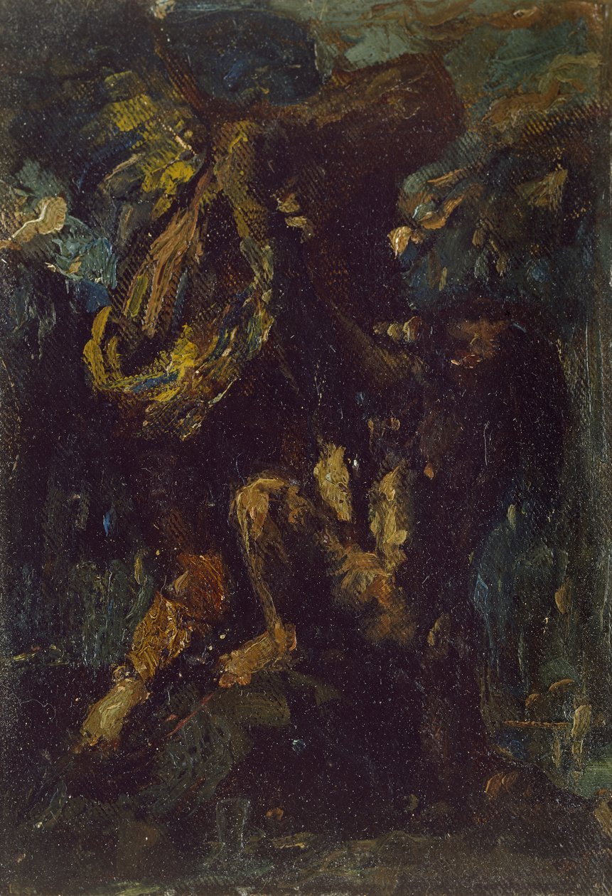 Jakob brottas med ängeln (olja på duk, fast på panel, monterad som en teckning) av Charles Ricketts