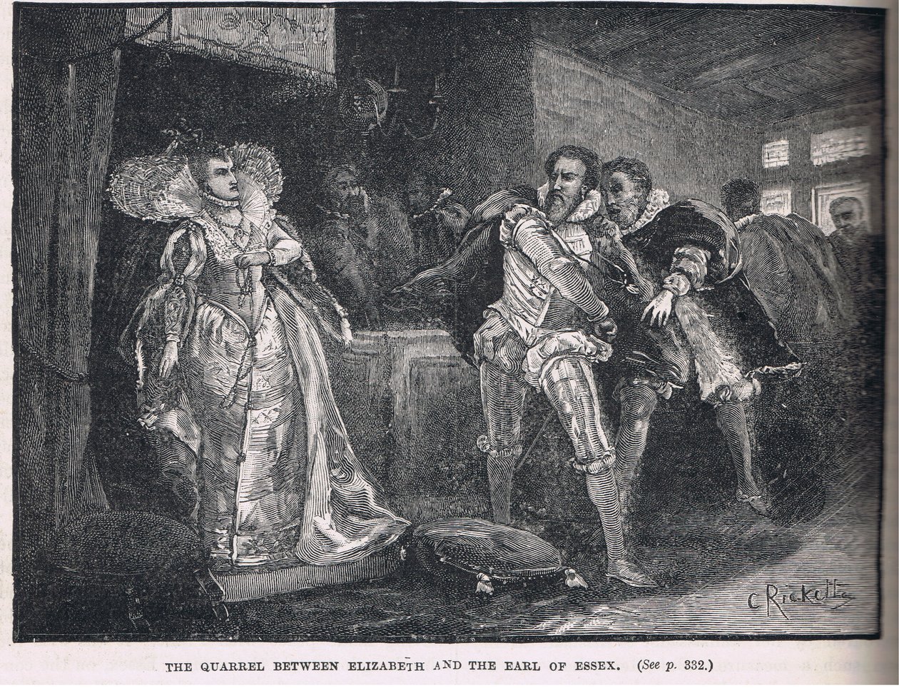 Bråket mellan Elisabet och Earl of Essex 1598 av Charles Ricketts