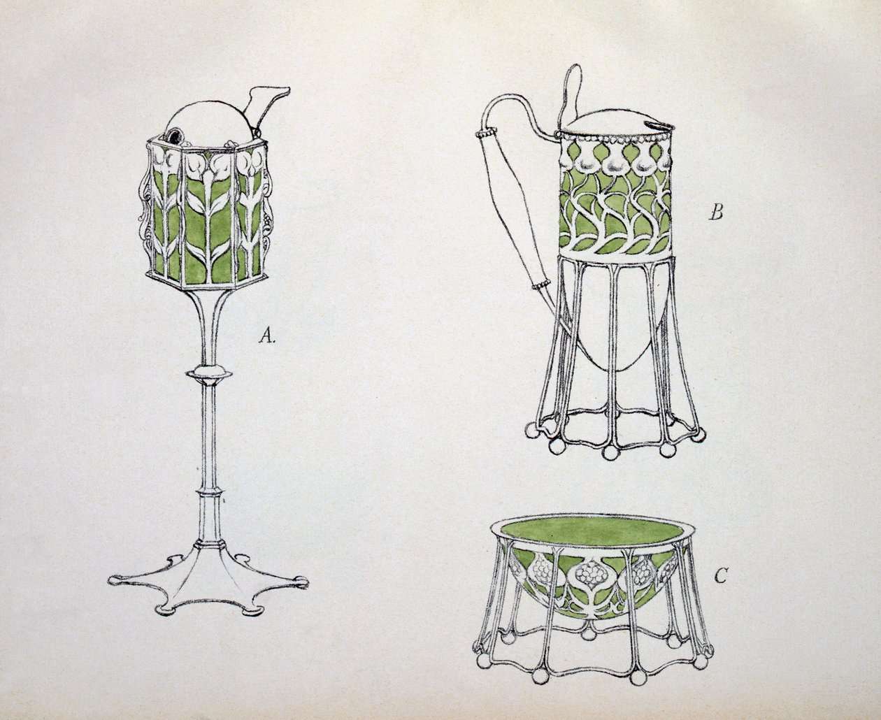 Mönster från "Modern English Silverwork", 1909 av Charles Robert Ashbee