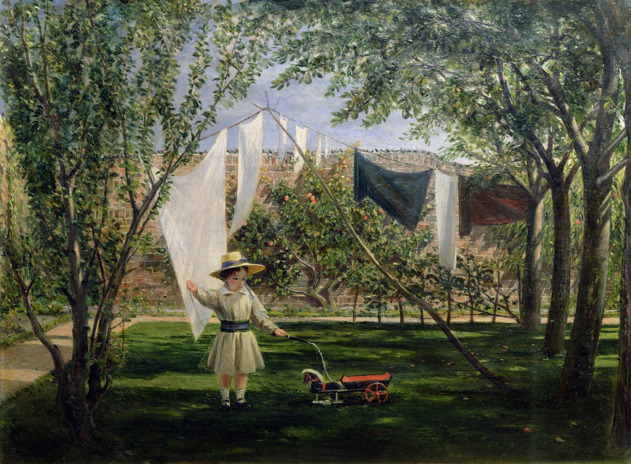 En trädgårdsscen, med en pojke, konstnärens son George Dunlop Leslie, 1840 av Charles Robert Leslie