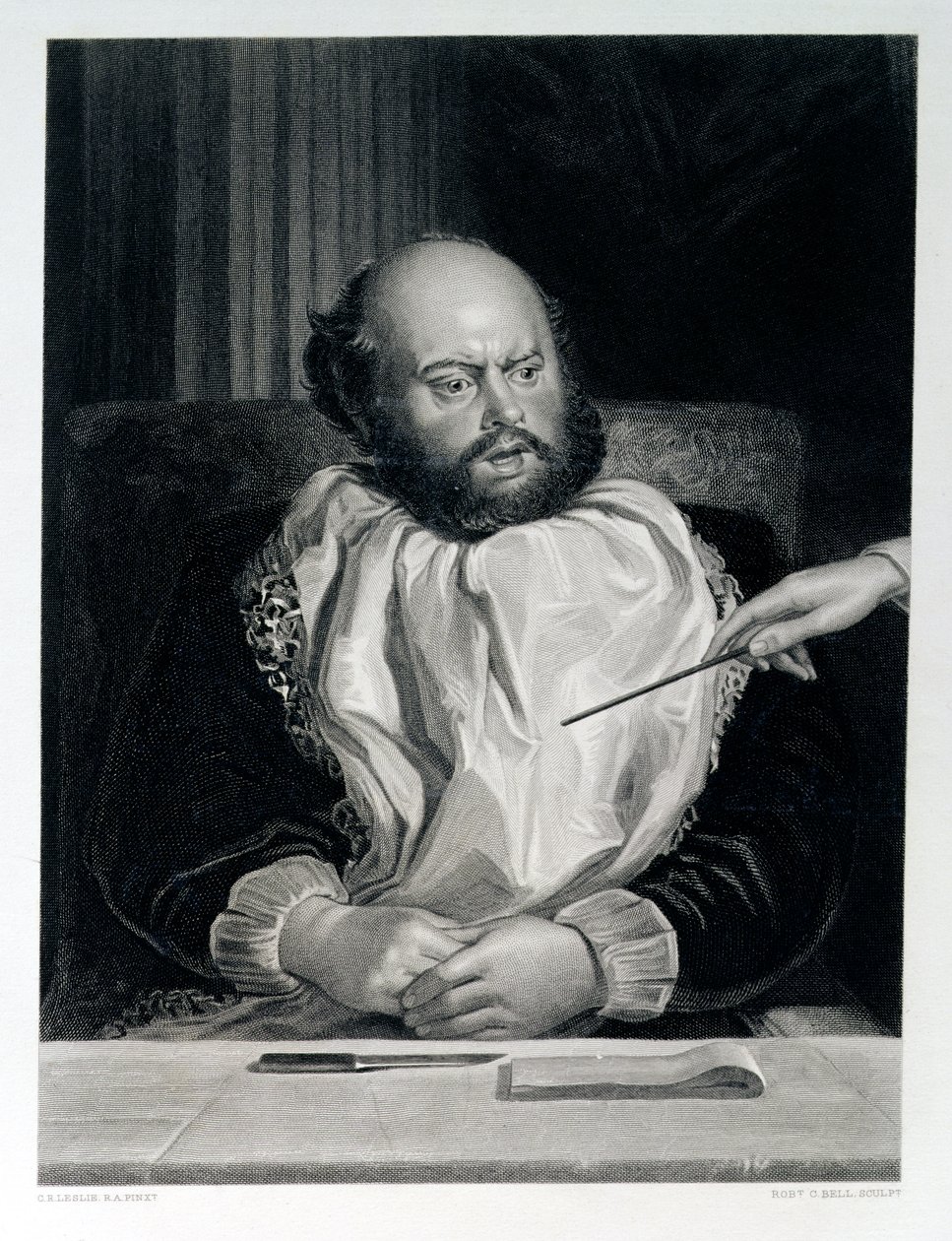 Sancho Panza, graverad av Robert C. Bell av Charles Robert Leslie