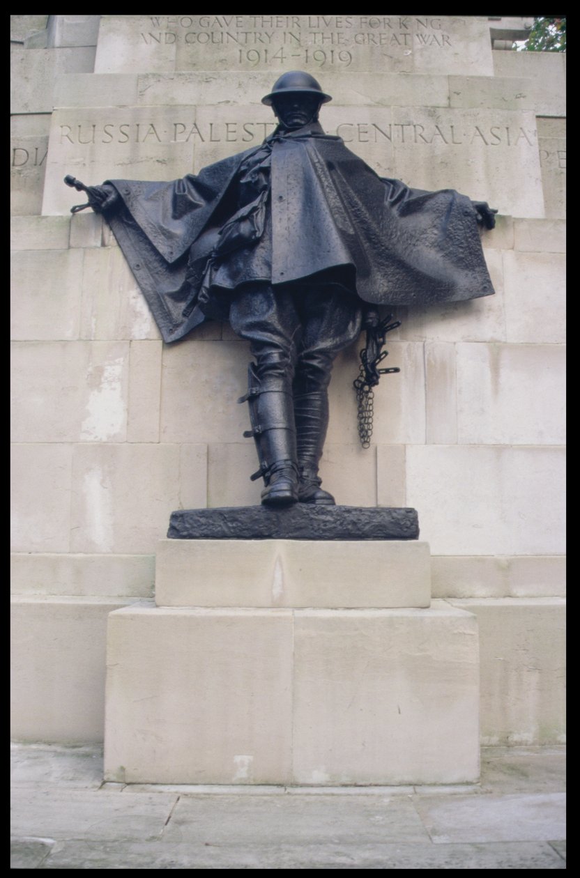 Figur från Royal Artillery Memorial 1914-18, 1925 (Portlandsten och brons) av Charles Sergeant Jagger