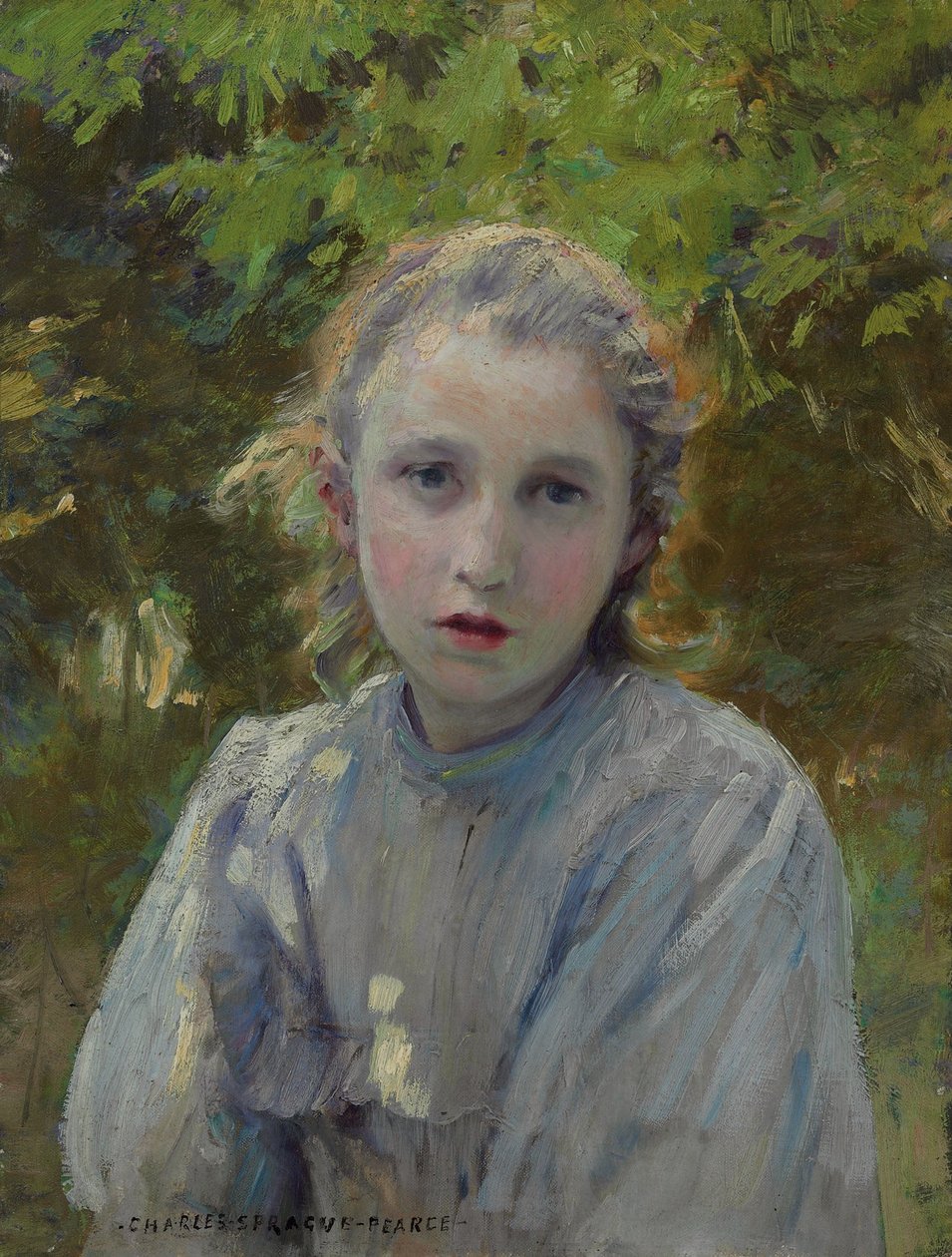  Portrait of a young girln av Charles Sprague Pearce