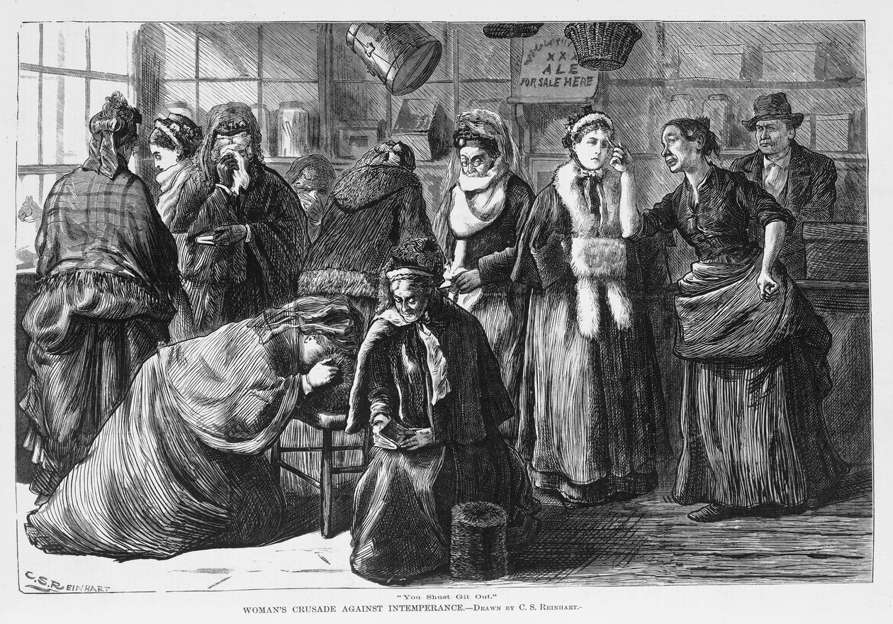 Kvinnors korståg mot omständighet, pub. 1874 av Charles Stanley Reinhart