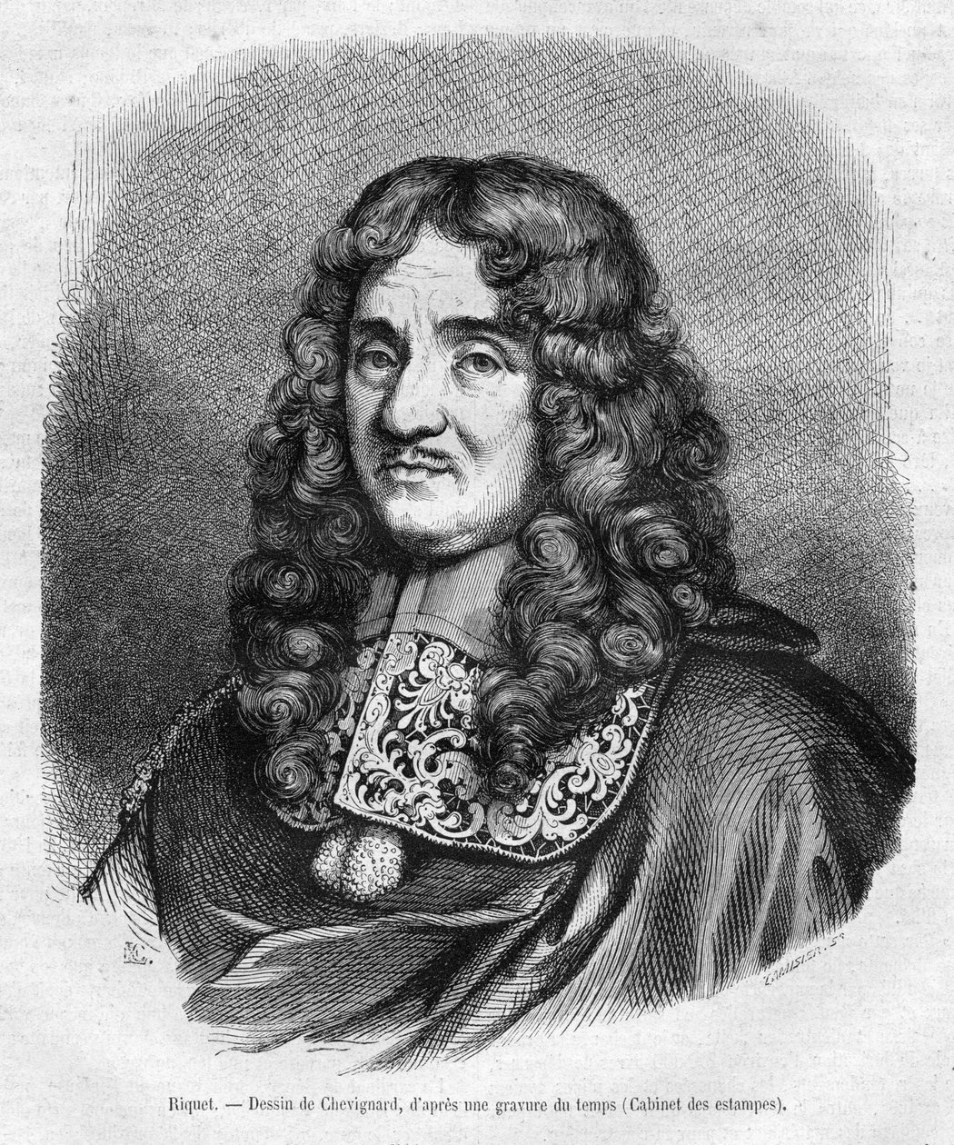 graverat porträtt av Charles Tamisier Lechevallier Chevignard