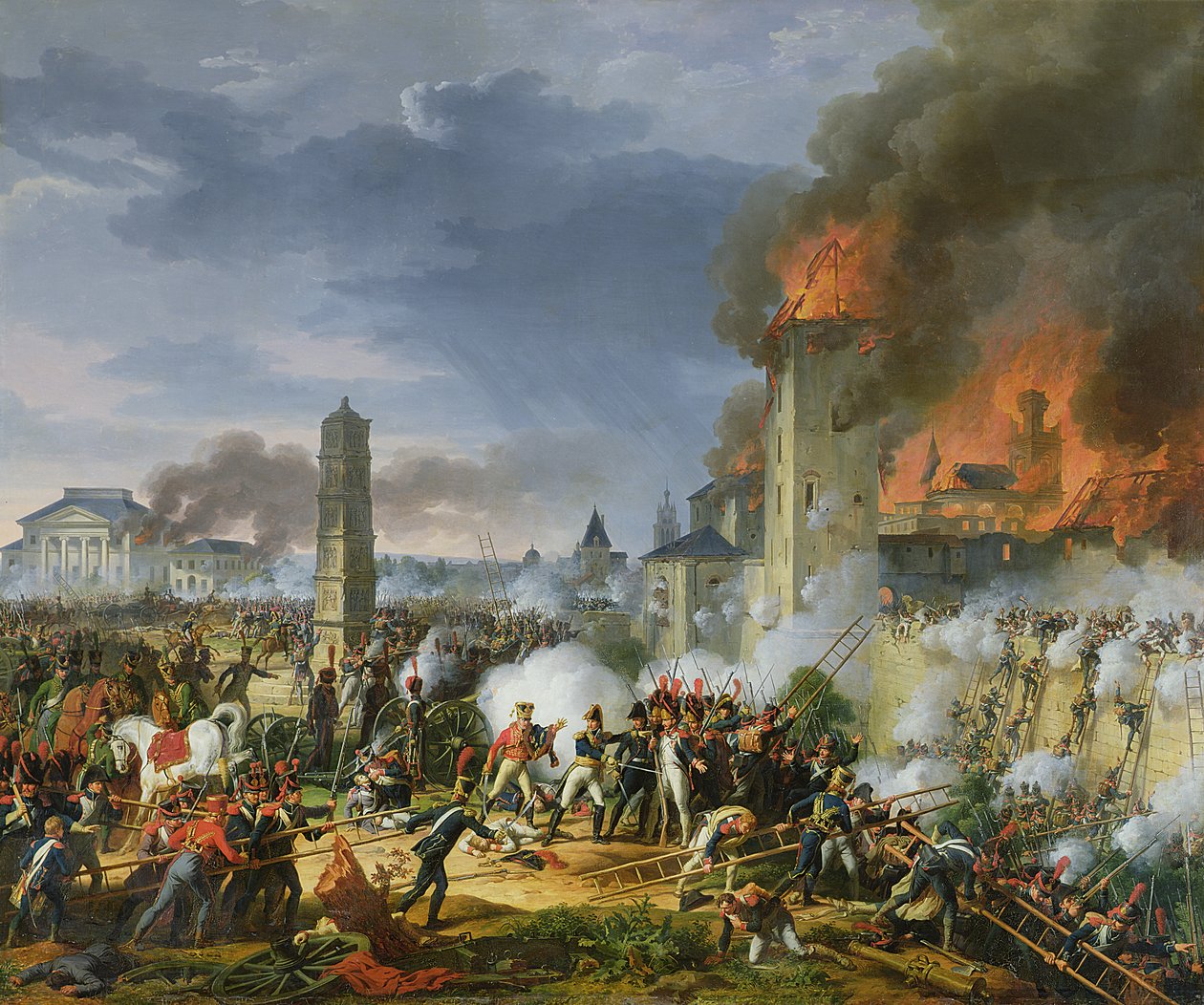 Attacken och intagandet av Ratisbon, 23 april 1809, 1810 av Charles Thevenin
