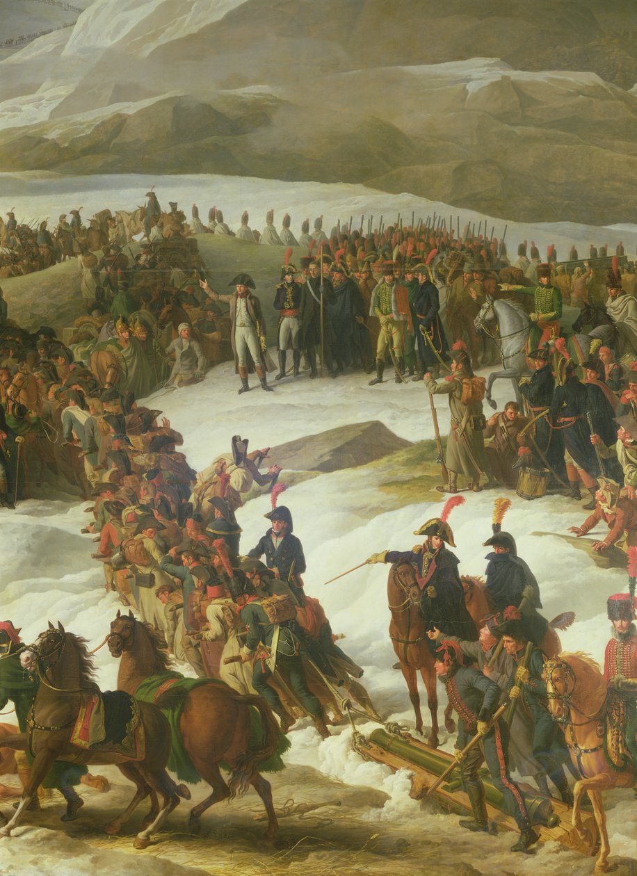 Den franska armén korsar St. Bernard-passet, 20 maj 1800, 1806 (detaljer) av Charles Thevenin