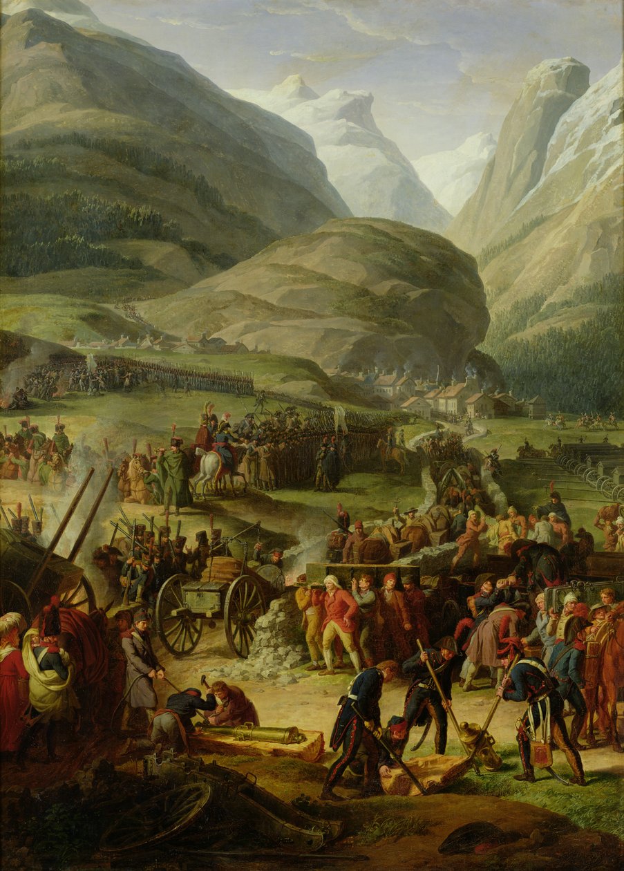 Den franska armén på väg över Saint Bernard-passet vid Bourg St. Pierre, 20 maj 1800, 1806 av Charles Thevenin