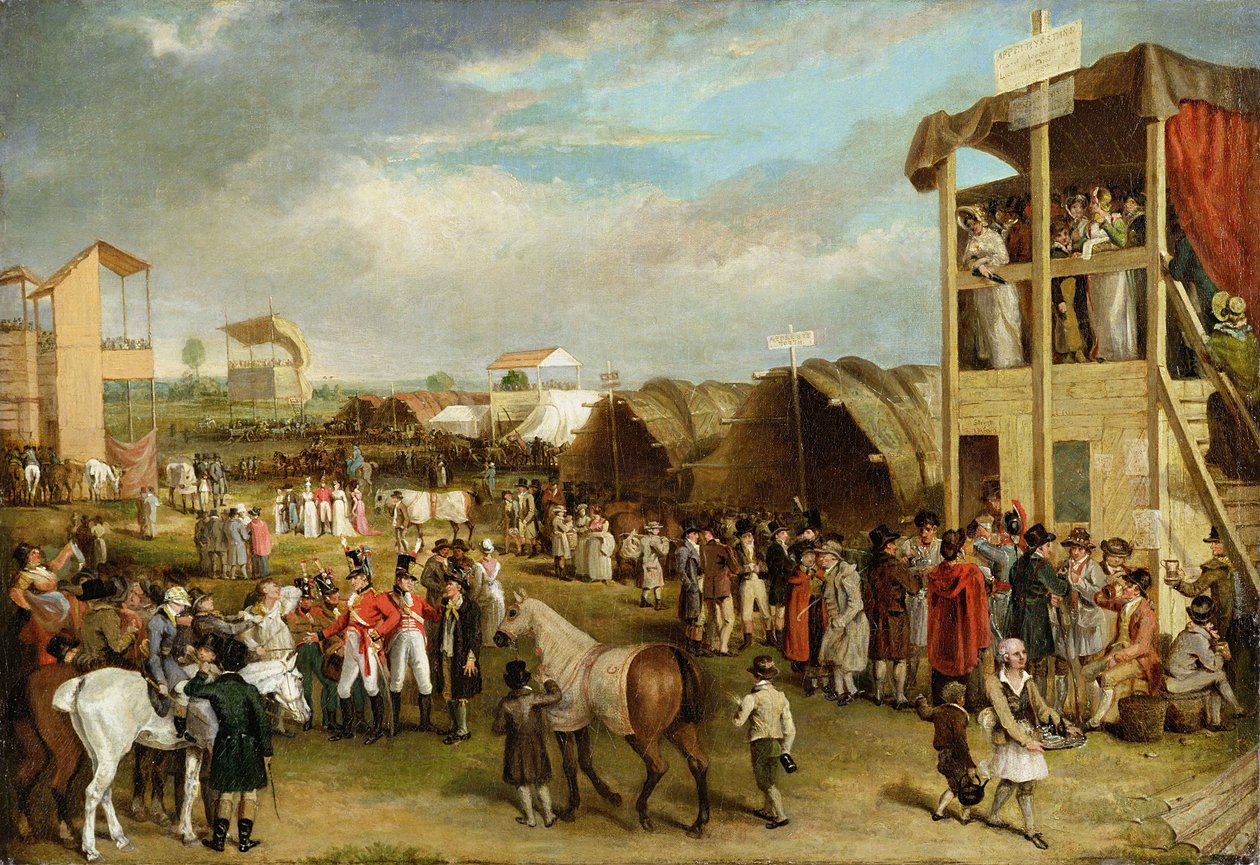En omfattande vy över Oxford Races av Charles Yardley Turner