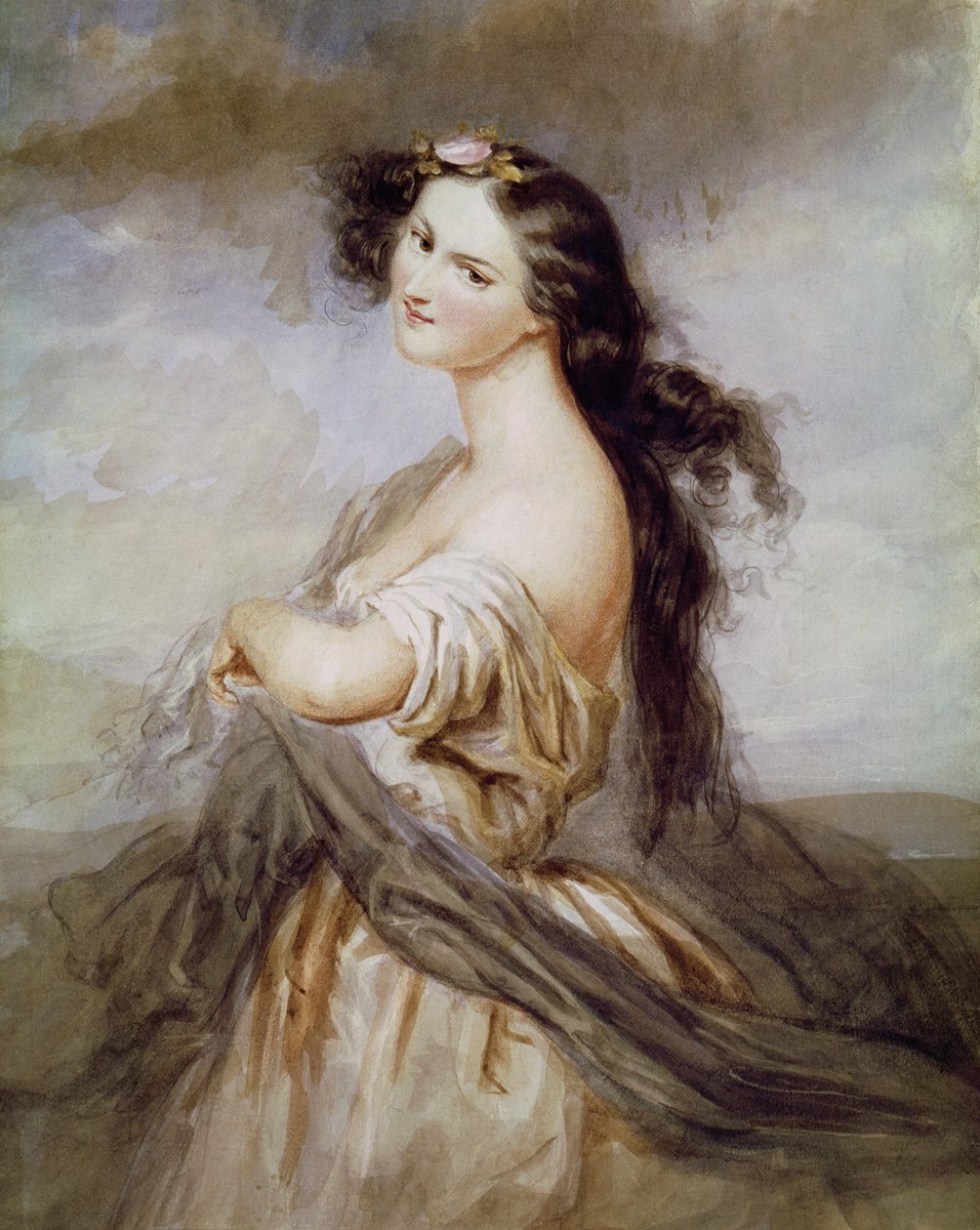 Porträtt av Juliette Drouet (1806-83) av Charles Voillemot