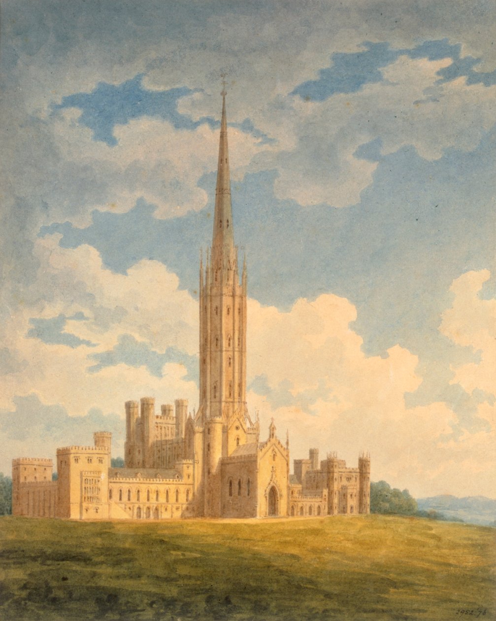 Nordvästlig vy av Fonthill Abbey av Charles Wild