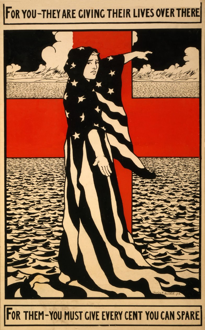 Insamlingsaffisch för Röda Korset, pub. 1918 av Charles William Bartlett