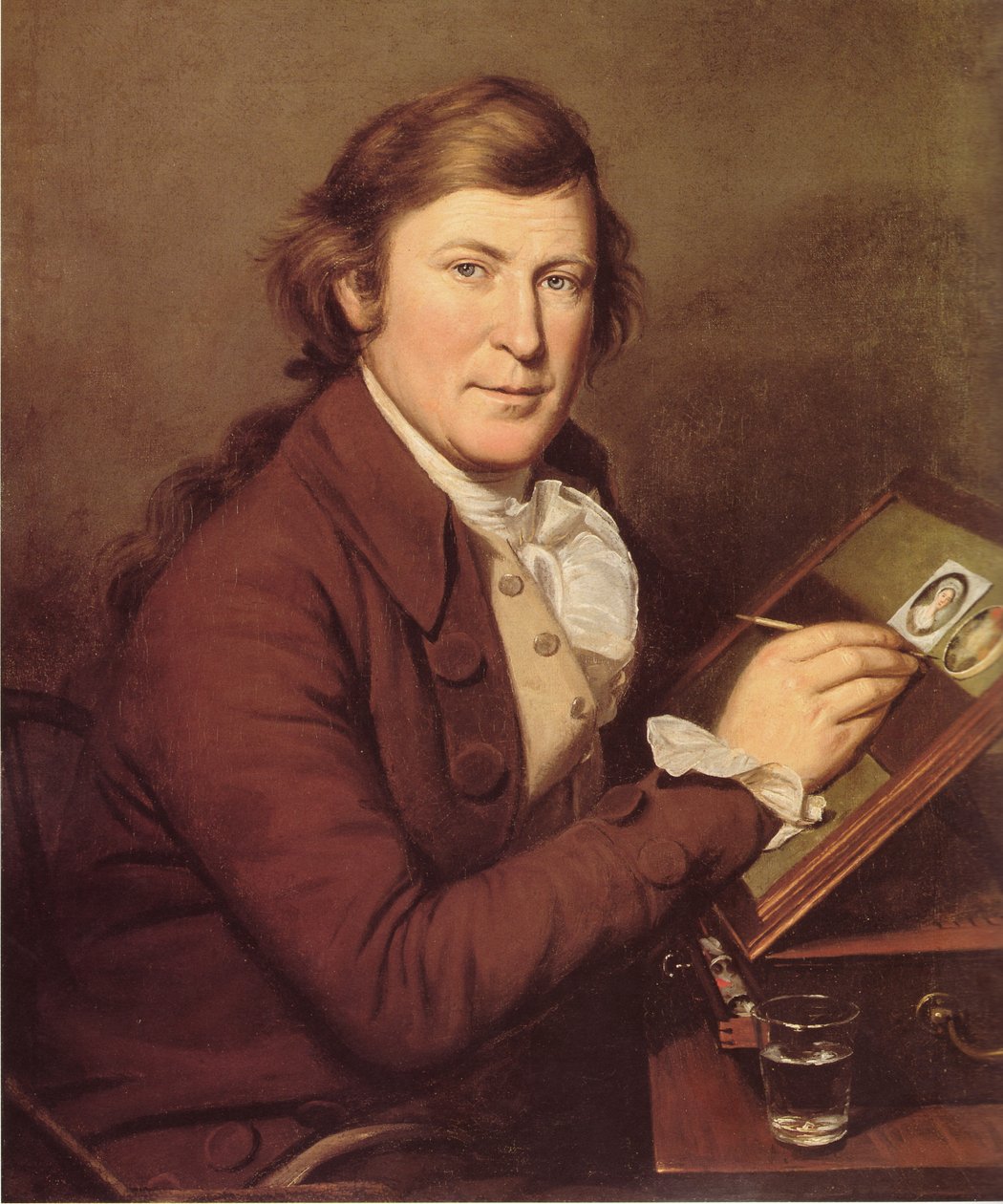 James efter att ha målt en miniatyr av Charles Willson Peale