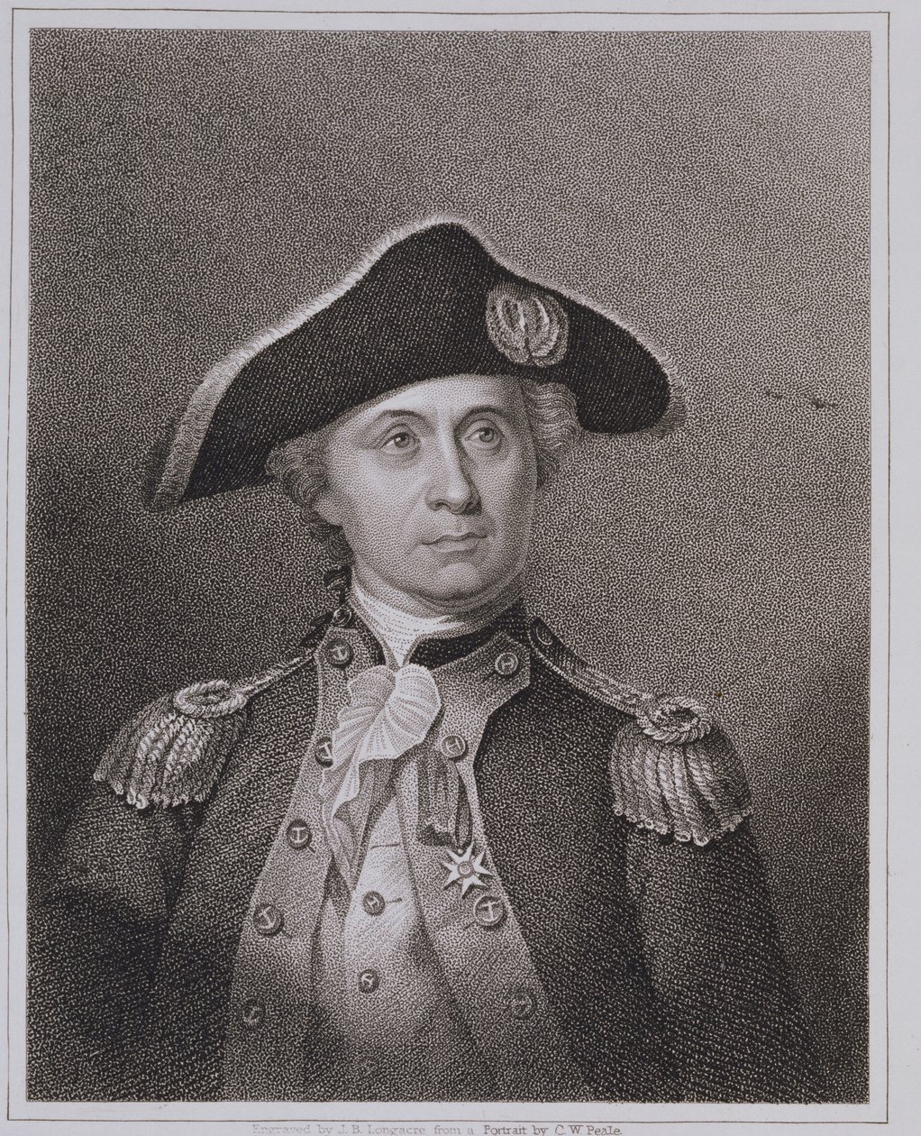 John Paul Jones (1747-92), graverad av James Barton Longacre (1794-1869) av Charles Willson Peale