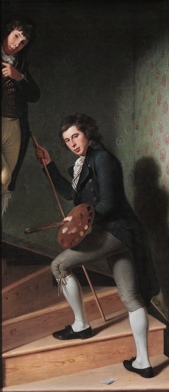 Trappgruppen (porträtt av Raphaelle Peale och Titian Ramsay Peale) av Charles Willson Peale
