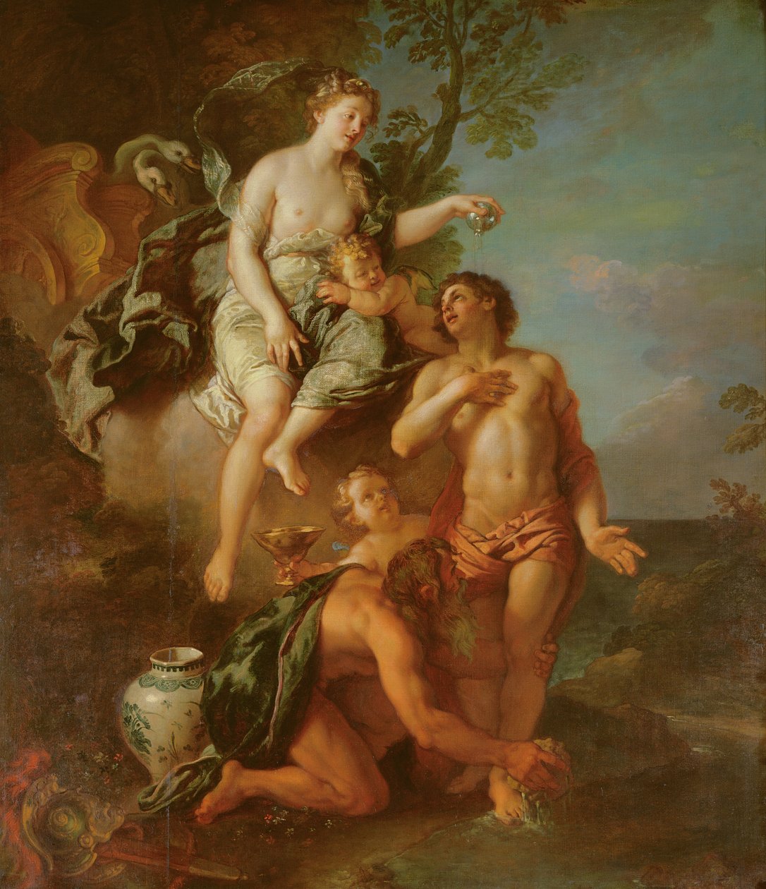 Gudomliggörande av Aeneas av Charles de la Fosse