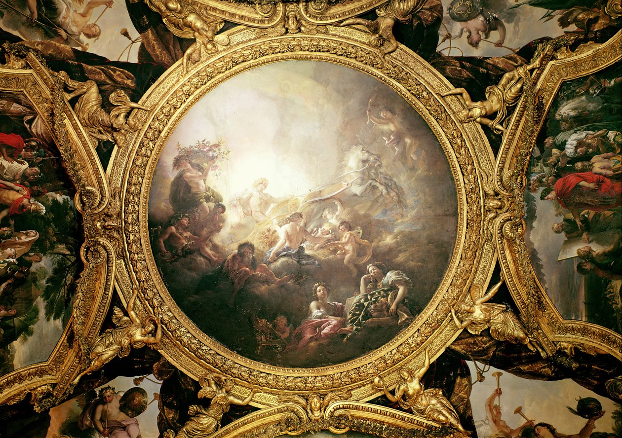 Apollons vagn, takmålning från Apollons salong av Charles de la Fosse