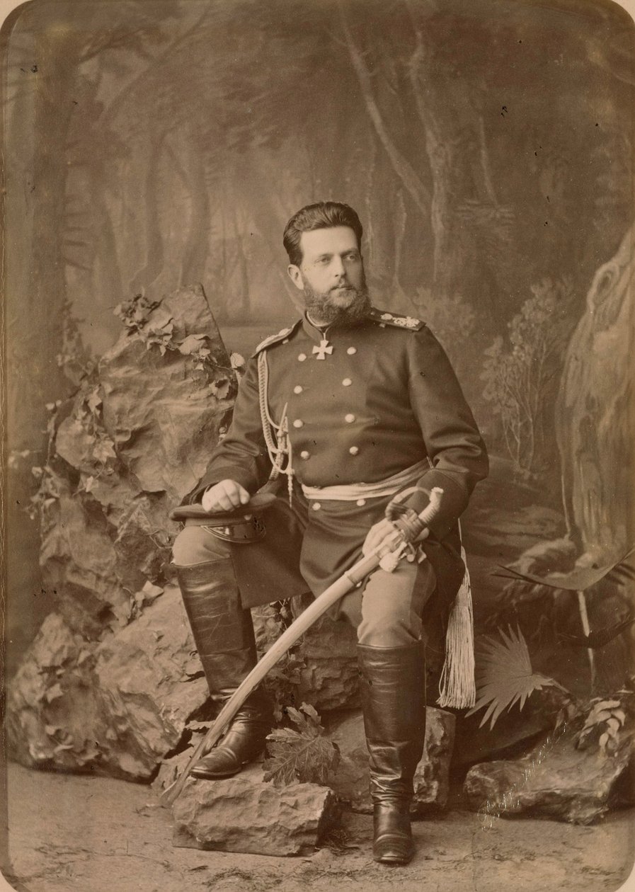 Vladimir Alexandrovitch de Russie - Porträtt av storhertig Vladimir Alexandrovich av Ryssland (1847-1909), av Bergamasco, Charles (Karl) (1830-1896). Albumin Photo, ca 1878. Ryska statens film- och fotoarkiv, Krasnogorsk av Charles Bergamasco