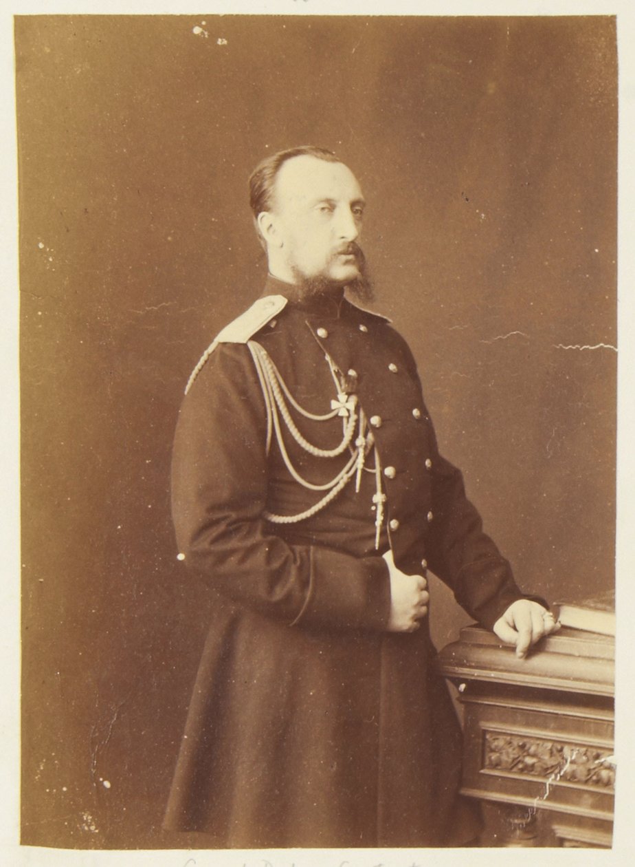 Nicolas Nikolaievitch de Russie - Porträtt av storhertig Nicholas Nikolaevich (den äldre) av Ryssland (1831-1891), av Bergamasco, Charles (Karl) (1830-1896). Albumin Foto, c. 1874. Ryska statens film- och fotoarkiv, Krasnogorsk av Charles Bergamasco