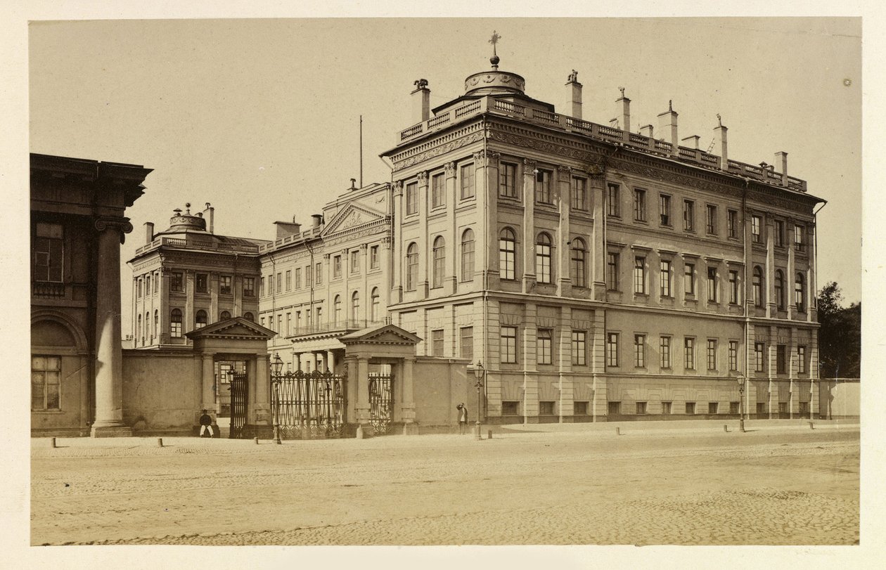 Anichkovpalatset i Sankt Petersburg, av Bergamasco, Charles (Karl) (1830-1896). Albumin foto av Charles Bergamasco